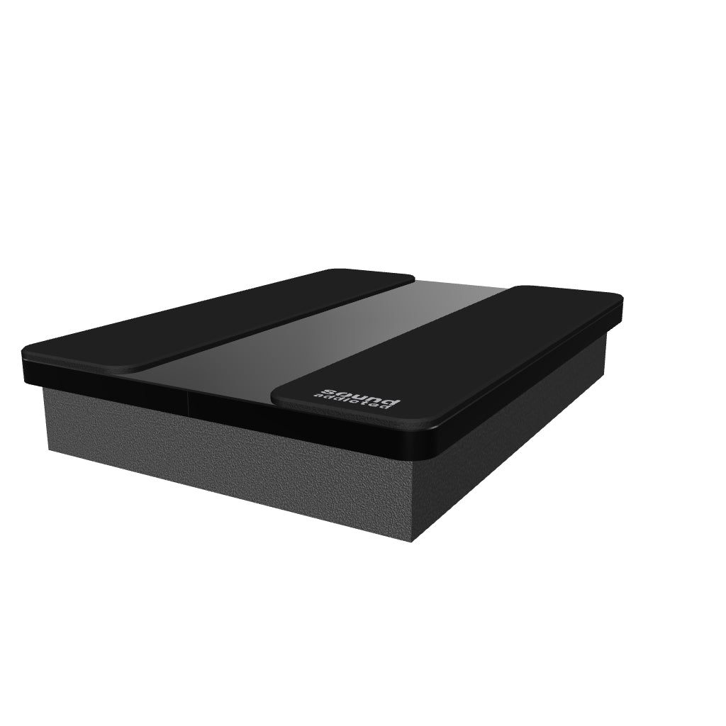 3D model of the VibeBoss P5 isolation platform for 5-inch speakers: MDF board, CR foam strips and high-density foam base