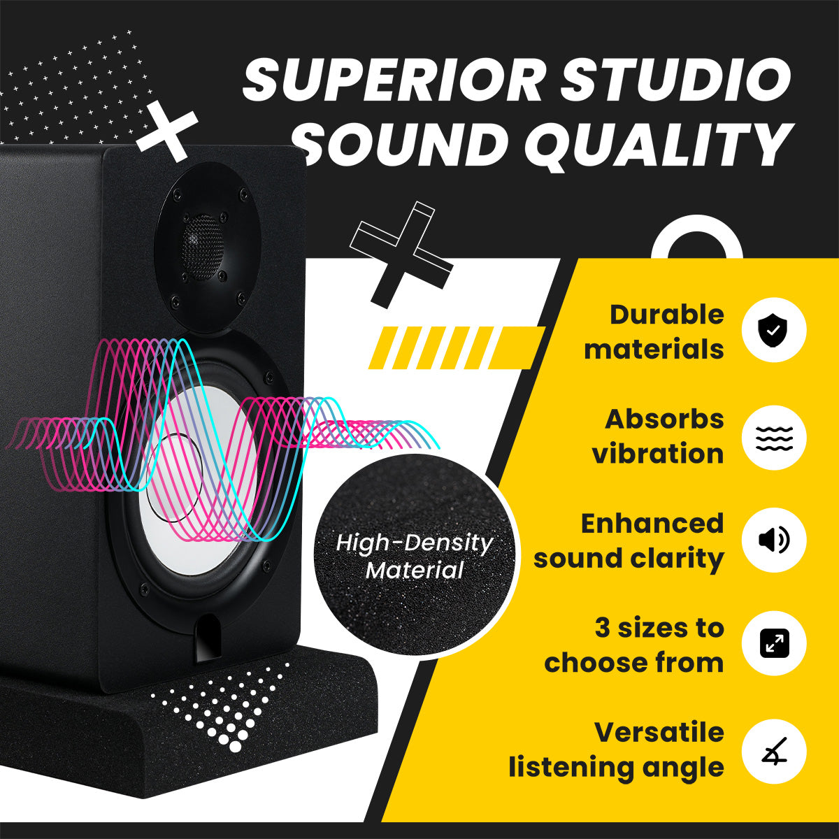 Studio Monitor Isolation Pads suitable for 5 Inch Monitor Speakers / SMPad 5