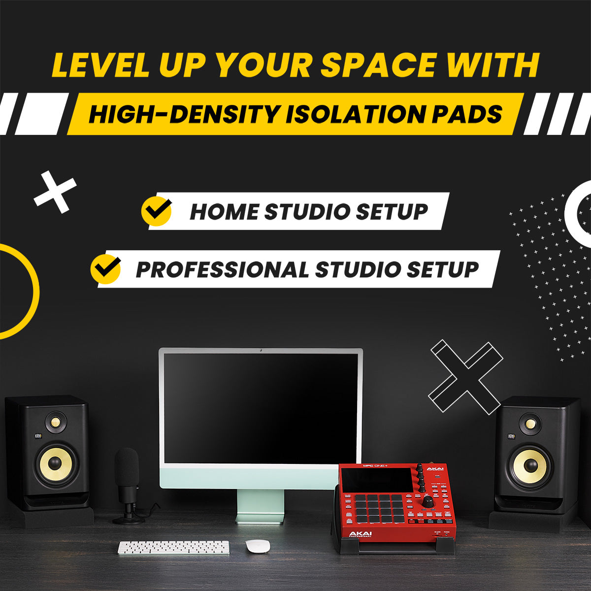 Studio Monitor Isolation Pads suitable for 5 Inch Monitor Speakers / SMPad 5