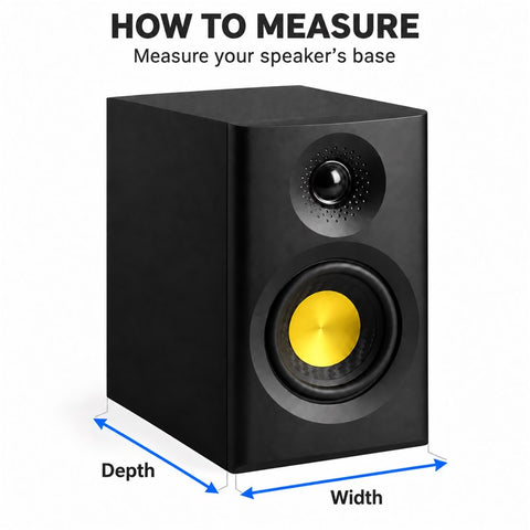 How to measure your speaker's base: width and depth